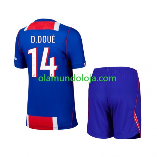 Camisola Paris Saint-Germain Desire Doue 14 Criança Equipamento Primeiro 2026-2027 Manga Curta